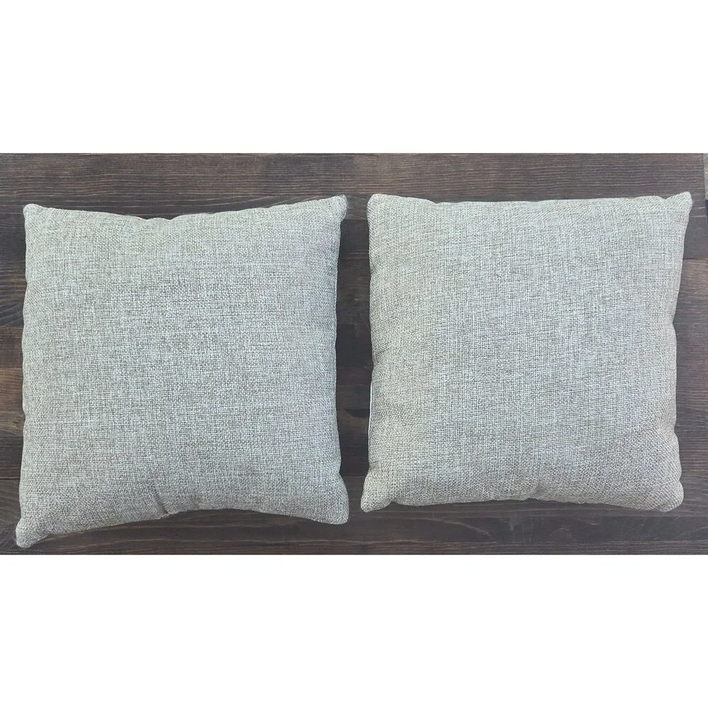 Set of 2 Coastal Burlap Beach Pillows 9x9 Starfish Seashell Handmade Accent